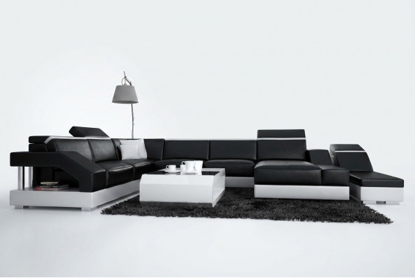 Ledersofa Canapé Couch Wohnlandschaft Ecksofa Garnitur Design Modern Canapé K5011