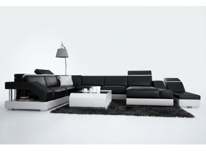 Ledersofa Canapé Couch Wohnlandschaft Ecksofa Garnitur Design Modern Canapé K5011