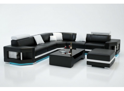 Liederdivan Sofa Modern Canapé Wunnlandschaft Ecksofa Garnitur Dekor Design