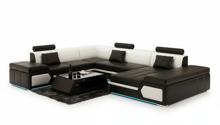 Lädersofa Sofa Canapé Wunnlandschaft Eckcouch Garnitur Design Modern Sofa K5013