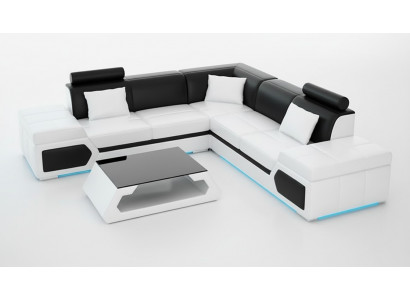 Ledersofa L-Form Canapé Wunnlandschaft Dekor Ecksofa Modern Garnitur Design
