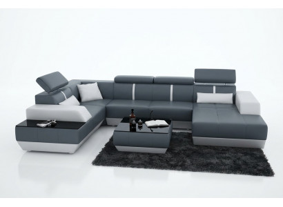 Ledercouch Sofa Canapé Wunnlandschaft Eckcouch Garnitur Design Modern Couch K5015