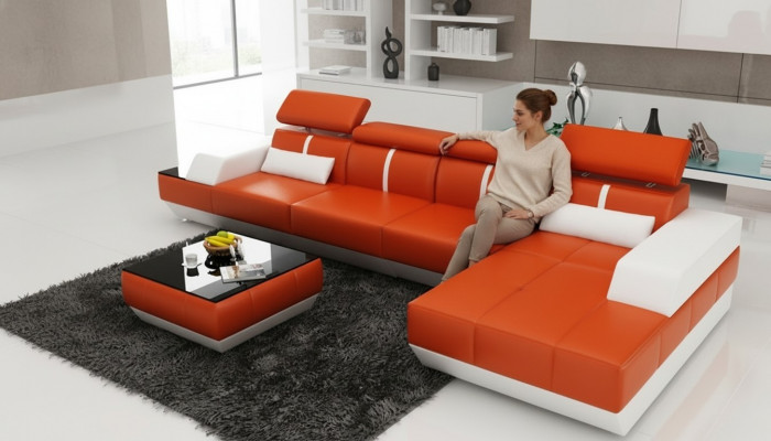Lieder Canapé L-Form Couch Wunnlandschaft Eckcanapé Garnitur Design Modern Canapé K5015B