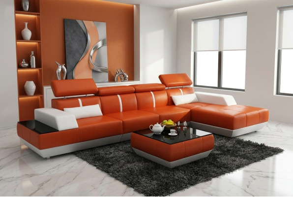 Lieder Canapé L-Form Couch Wunnlandschaft Eckcanapé Garnitur Design Modern Canapé K5015B