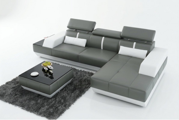Modern Ledersofa Sofa Couch Design Wunnlandschaft Ecksofa Garnitur Dekor