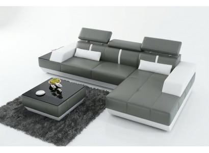 Modern Ledersofa Sofa Couch Design Wunnlandschaft Ecksofa Garnitur Dekor