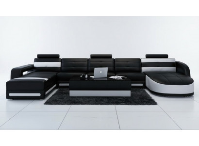 Ecksofa mat ergonomescher Réckelehne an bequemen Aarmleefen