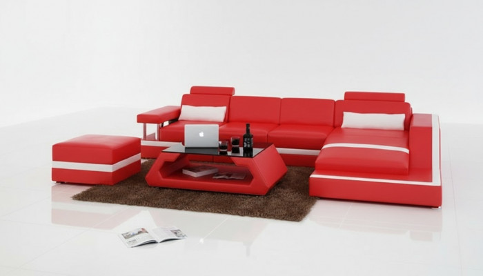 Ledersofa Canapé Wohnlandschaft Modern Wénkel Dekor Eckcanapé Design Garnitur
