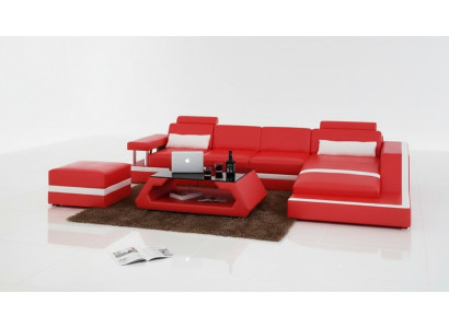Ledersofa Canapé Wohnlandschaft Modern Wénkel Dekor Eckcanapé Design Garnitur
