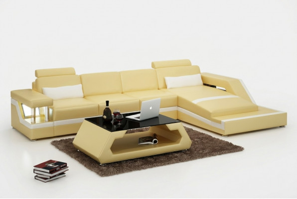 Ledercouch Modern Wunnlandschaft Eck Dekor Ecksofa Design Garnitur