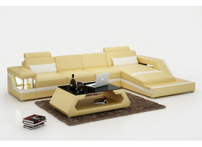 Ledercouch Modern Wunnlandschaft Eck Dekor Ecksofa Design Garnitur