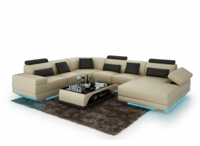 Lieder-Canapé Couch Wunnlandschaft Eckcanapé Eck Garnitur Design Modern Canapé