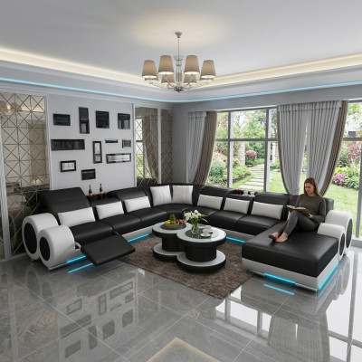 Lieder Canapé Couch Wunnlandschaft Wénksofakombinatioun Design Modern Sofa