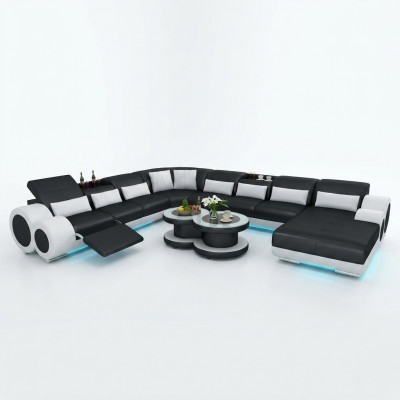 Lieder Canapé Couch Wunnlandschaft Wénksofakombinatioun Design Modern Sofa