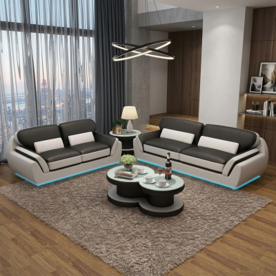 Ledercouch Couch Sofagarnitur Nei 3+2 Sëtzer Garnitur Modernen Design Sofa