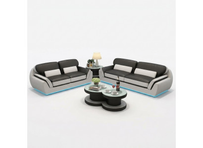 Ledercouch Couch Sofagarnitur Nei 3+2 Sëtzer Garnitur Modernen Design Sofa