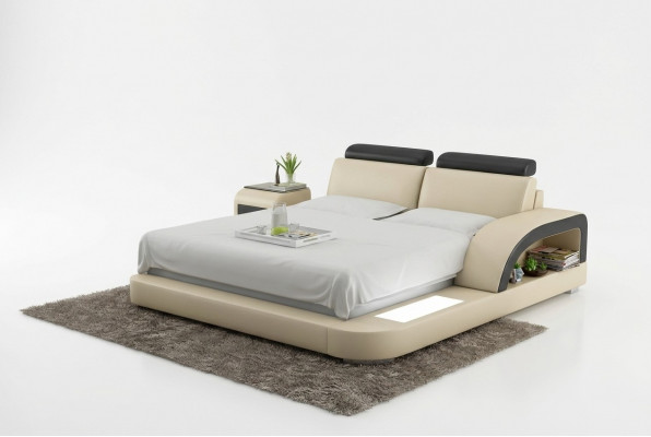 Luxus Bett Beliichtung Liederbett Better Canapé Grouss Hochzäitskoppel Polster 140/160/180 cm