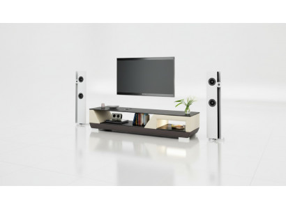 RTV TV Säitestuff Lieder Glas Dekor Dësch Fernseh Schaf Dësch Designer