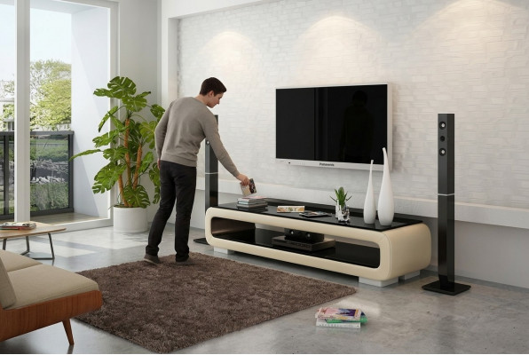 RTV TV Sideboard Dekor Lieder Glas Dësch Fernseh Dësch Schaf Designer