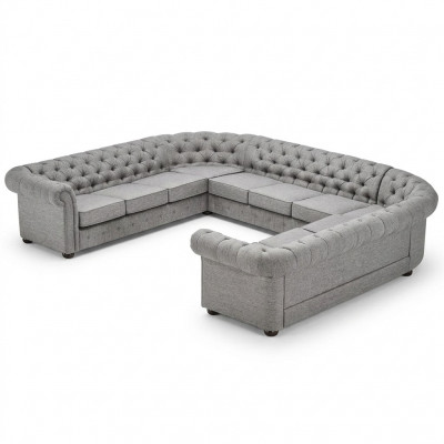 Chesterfield Canapé Sofa Polster Wunnlandschaft U-Form Garnitur Eckssofa