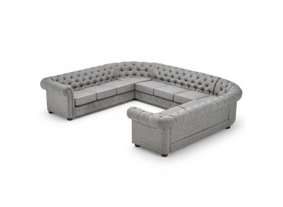 Chesterfield Canapé Sofa Polster Wunnlandschaft U-Form Garnitur Eckssofa
