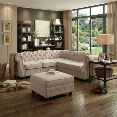 Chesterfield Canapé Këssen Canapé Klassesch Textilgeschir Dekoratioun Eckcanapé