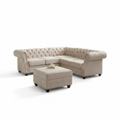 Chesterfield Canapé Këssen Canapé Klassesch Textilgeschir Dekoratioun Eckcanapé