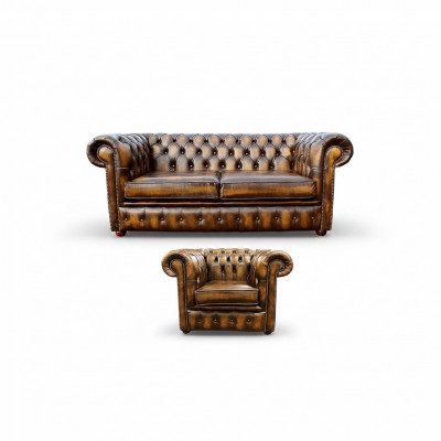 Chesterfield Dekor Sofa Canapé Këssen Lieder Textil Sofagarnitur 2+1 Këssen