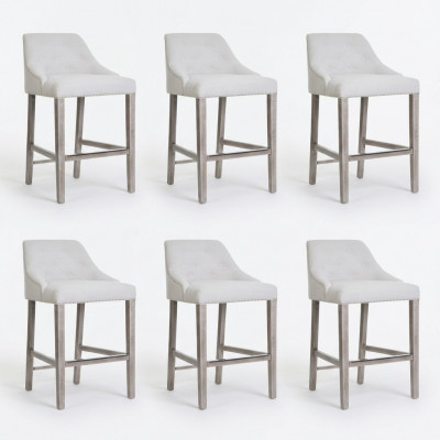 6x Bar Hocker Barhocker Tresen Stull Set Still Polster Chesterfield Design Stil