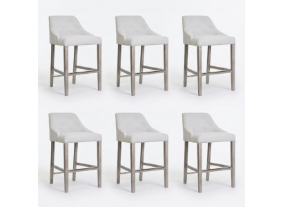 6x Bar Hocker Barhocker Tresen Stull Set Still Polster Chesterfield Design Stil
