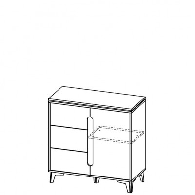 Kommode Highboard Sideboard Schaf Modern Wunnzëmmer Kollektioun Vitrin