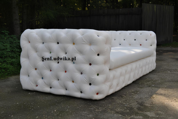 XXL Design Canapé Couchage Polster 4 Sëtz Englesch Chesterfield Samt Canapéen Couchen