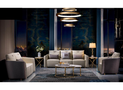 Sofagarnitur Set Design Sofas Polster Couchen Leder Relax Moderne 321 Sitzer Neu