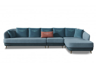 Sofa Ecksofa L Form Wohnlandschaft Designer Couch Polster Sitz Garnitur Textil