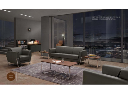 Moderner Couchtisch aus MDF, PVC und Edelstahl in Abgebildeter Optik