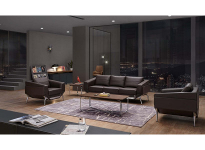 Kunstleder Chesterfield-Sofa in Schwarz modern und elegant