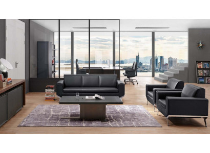 Leder Chesterfield Sofa in Schwarz modern elegante Design