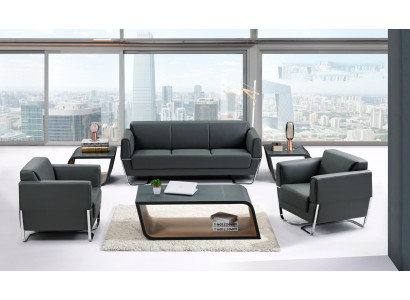 Kunstleder Chesterfield-Sofa in Schwarz modern und elegant