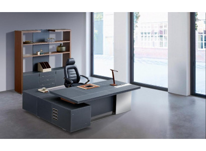 Moderner Eckschreibtisch aus MDF und PVC in Holzoptik