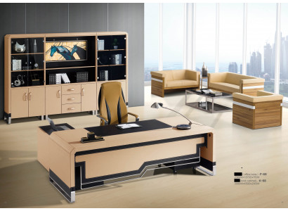 Moderner Eckschreibtisch aus MDF und Edelstahl in Grau