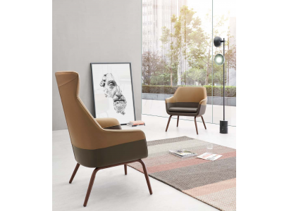 Kunstleder Sessel in Schwarz modern eleganter Stil