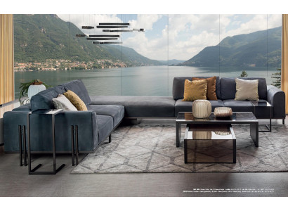Wohnzimmermöbel L Form Sofa für Wohnzimmer Couchtisch Massivholzsofa Design 2tlg