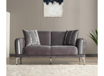 Grau Dreisitzer Sofa Lounge Luxus 2-Sitzer Design Couchen Polster Sofas
