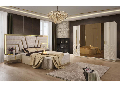 Schlafzimmer Bett Design Betten Luxus Betten Nachttische Kleiderschrank 4tlg Set