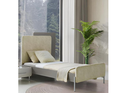 Bett Gepolstertes Kopfteil Minimalistisches Design Stilvolles Kinderzimmer