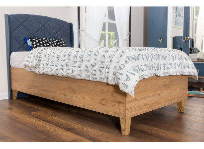 Blau-Braunes Kinderzimmer Bett Luxuriöses Einzelbett Schlafzimmer Möbel