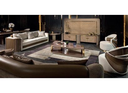 7tlg Sofa Set Sessel Couchtisch TVUnit Luxus Wohnzimmer Design Polster Stoff Neu