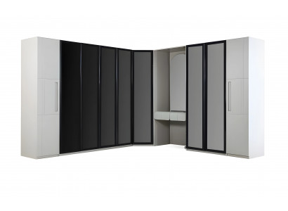 Eckkleiderschrank Kleiderschrank Schrank Holz Weiß Holzschrank Schlafzimmer