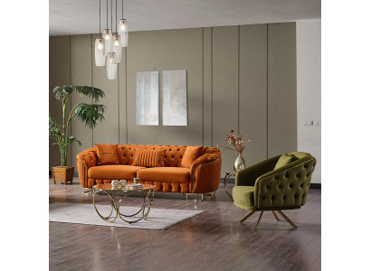 Wohnzimmer Sofagarnitur Sessel Luxus Couch Set Sofa 3 Sitze Sessel Hochwertig
