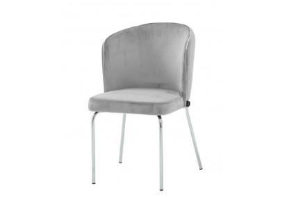 Luxus Esszimmerstuhl Stuhl Sessel Sitzer 1 Sitz Clubsessel Stoff Esszimmer Grau